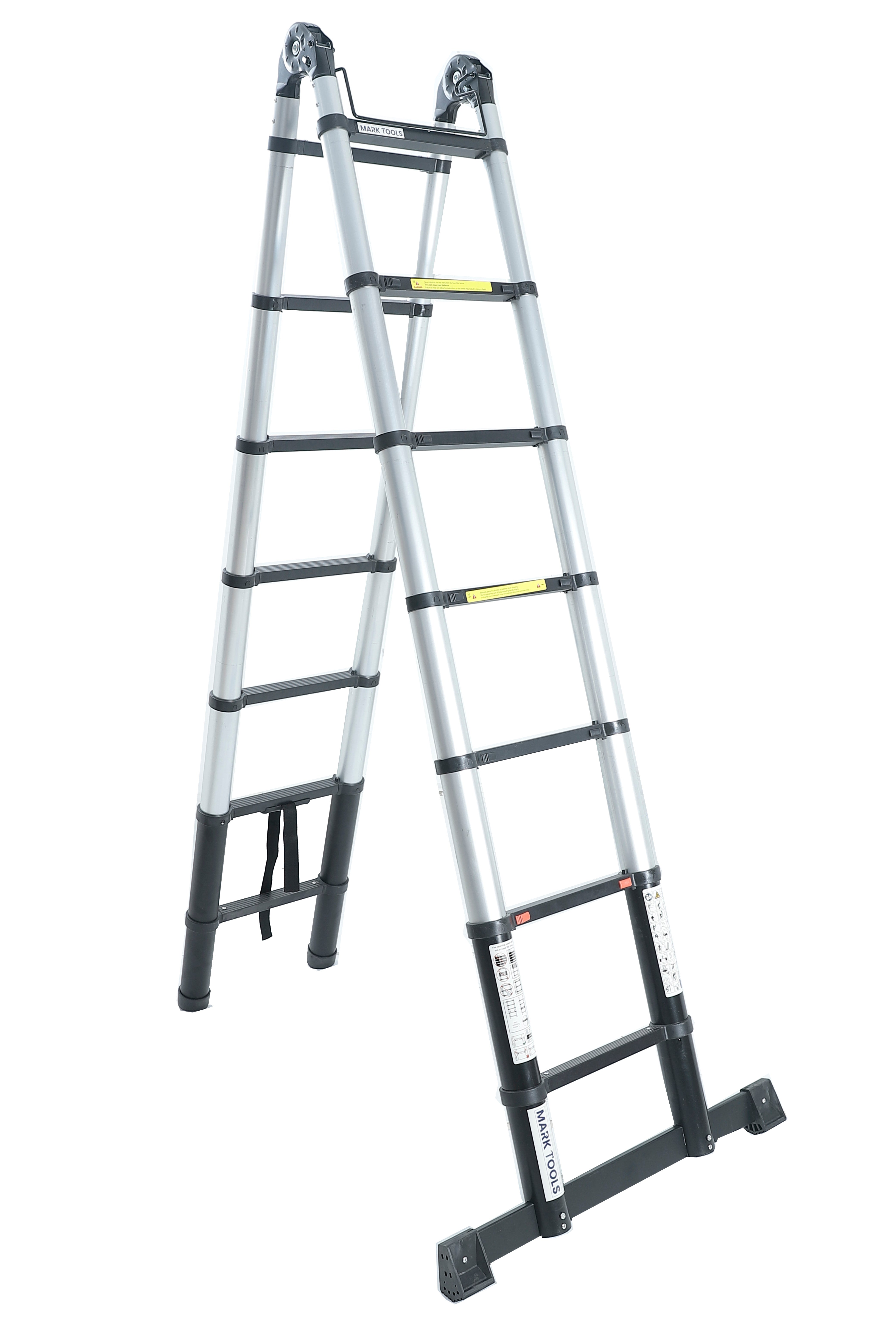FIVMEN telescopische ladder 3,2 m uittrekbare aluminium ladder met 11 treden, uittrekbare aluminium ladder voor zolders, warenhuis 150 kg draagvermogen, zilver FIVMEN telescopische ladder 3,2 m uittrekbare aluminium ladder met 11 treden, uittrekbare aluminium ladder voor zolders, warenhuis 150 kg draagvermogen, zilver